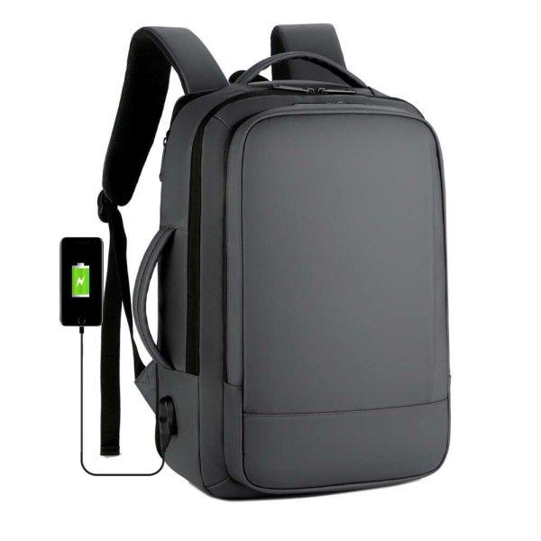 Többfunkciós hátizsák, vízálló, légáteresztő és tágas, USB
töltőporttal, smart casual üzleti/utazáshoz és 15,6 hüvelykes laptop,
VisionHub, 44 cm X 32 cm, szürke