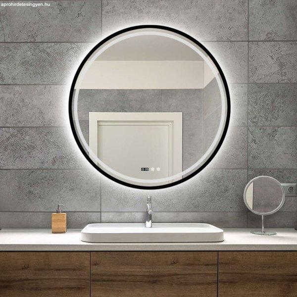Welland fürdőszoba tükör Ø80 cm (fekete)