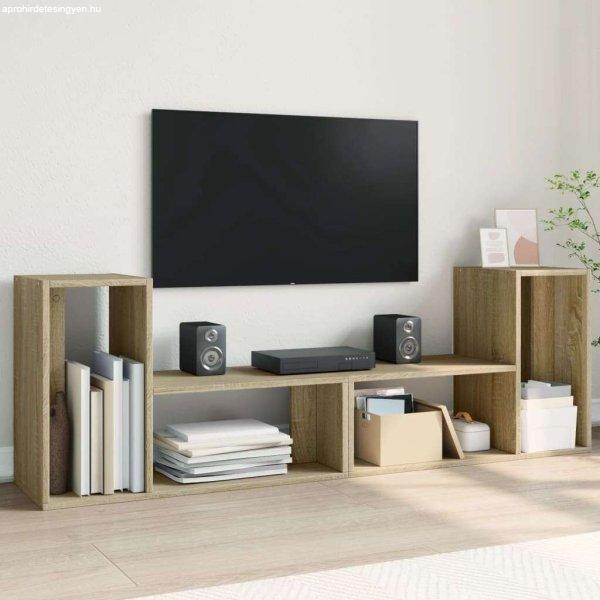 vidaXL 2 db sonoma tölgy színű szerelt fa TV-szekrény 75 x 30 x 50 cm