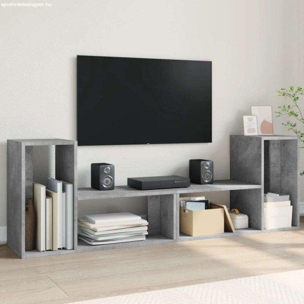 vidaXL 2 db betonszürke szerelt fa TV-szekrény 75 x 30 x 50 cm