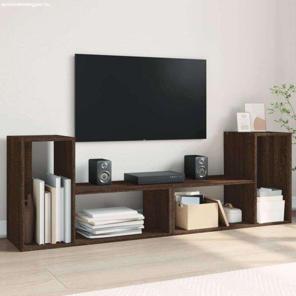 vidaXL 2 db barna tölgy színű szerelt fa TV-szekrény 75 x 30 x 50 cm