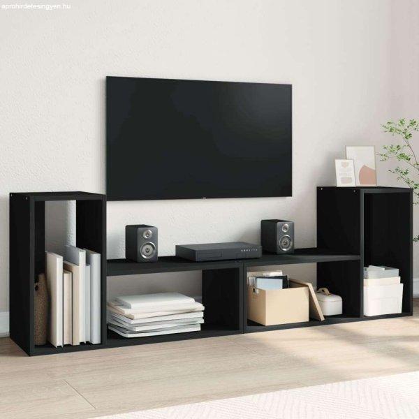 vidaXL 2 db fekete szerelt fa TV-szekrény 75 x 30 x 50 cm