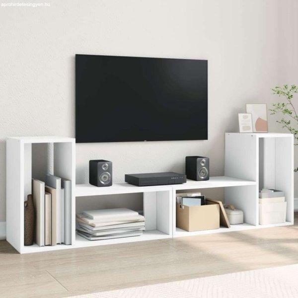 vidaXL 2 db fehér szerelt fa TV-szekrény 75 x 30 x 50 cm