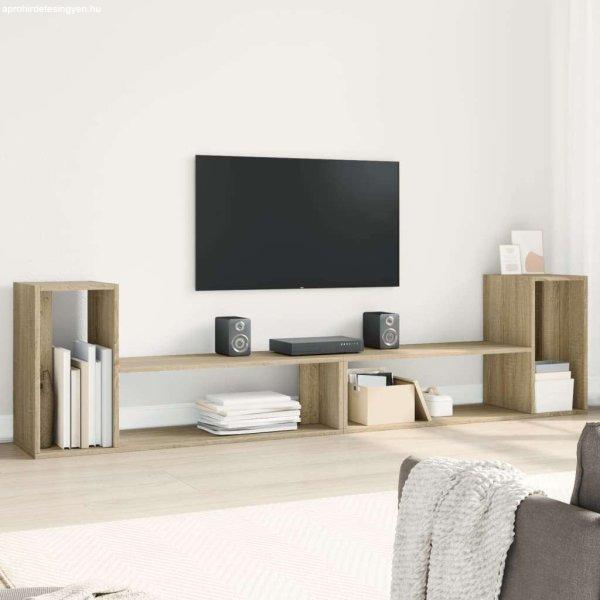 vidaXL 2 db sonoma tölgy színű szerelt fa TV-szekrény 100 x 30 x 50 cm