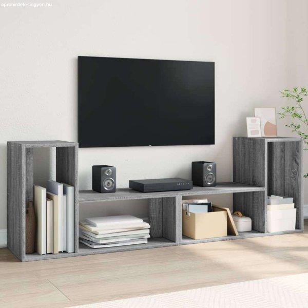 vidaXL 2 db szürke sonoma szerelt fa fali TV-szekrény 75 x 30 x 50 cm