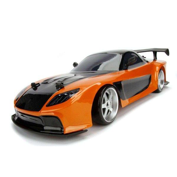 Fast & Furious Han's Mazda RX-7 orange DRIFT R/C távirányítós autó 1:10