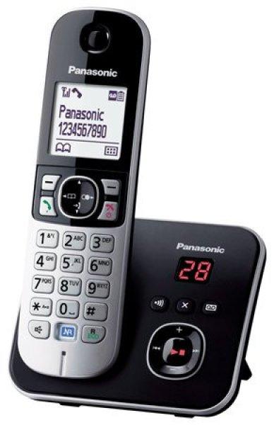 Telefon, vezeték nélküli, üzenetrögzítő, PANASONIC
"KX-TG6821PDB", fekete