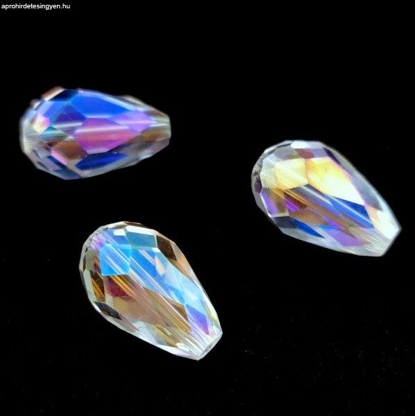 Csiszolt csepp gyöngy 19x12mm - Crystal AB