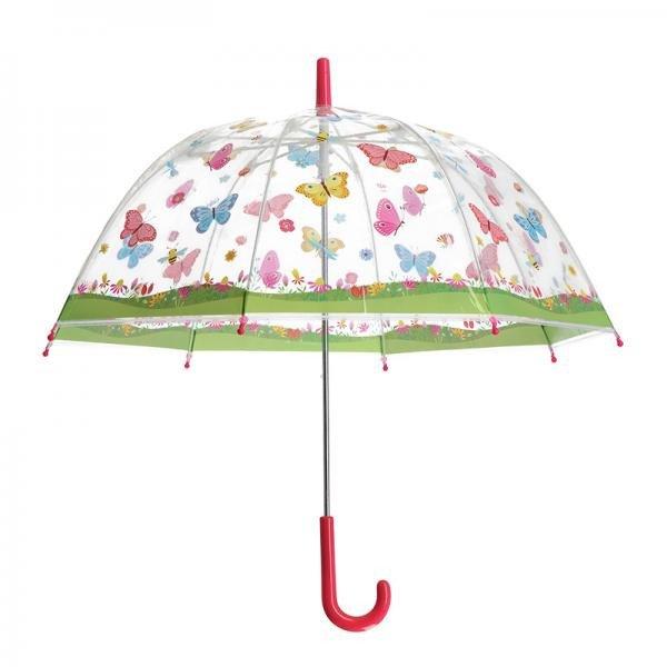Átlátszó gyerek esernyő, pillangó mintával KG259