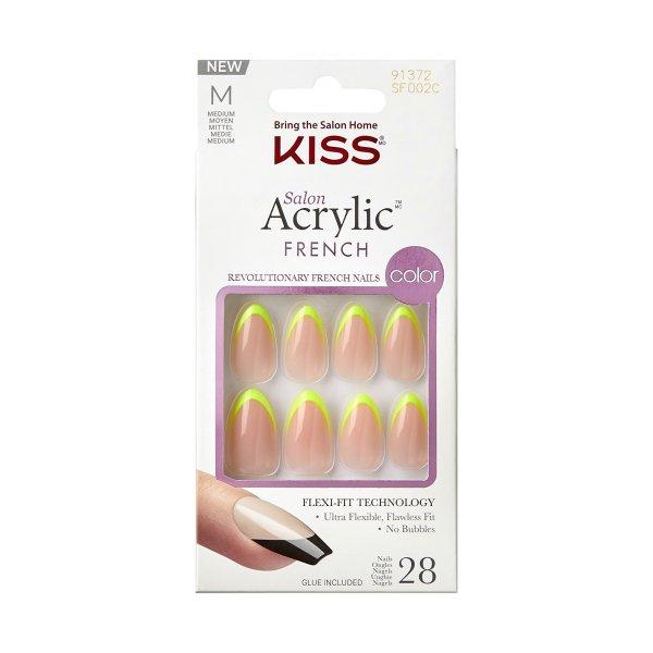 KISS Öntapadó körmök Salon Acrylic French Color - Hype 28 db
