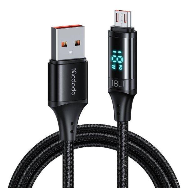Mcdodo CA-1070 USB-Micro USB kábel, 3A, 1,2 m (fekete)