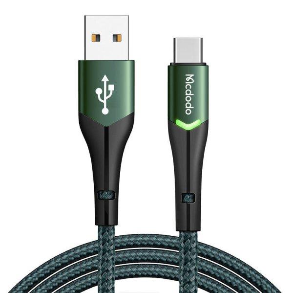 USB to USB-C Mcdodo Magnificence CA-7961 LED kábel 1m (green)