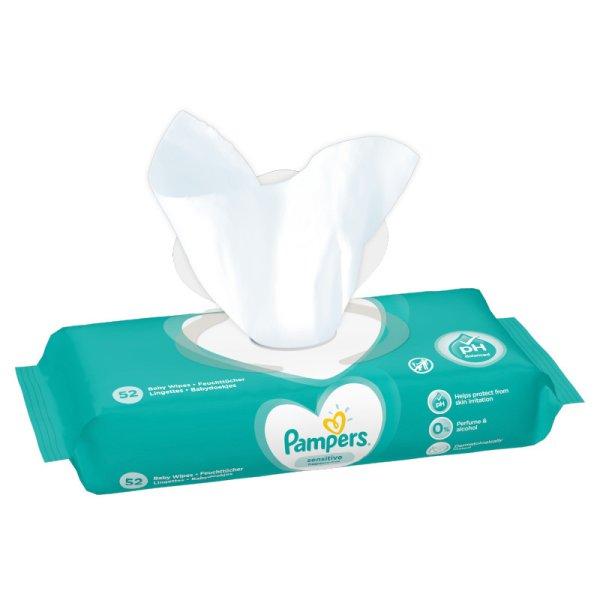 Pampers törlőkendő 52db Sensitive