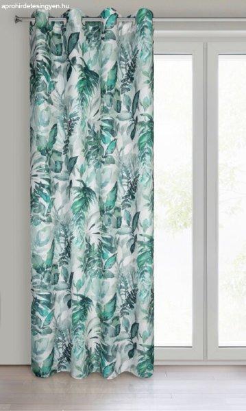 Adeline mintás dekor függöny Fehér/zöld 140x250 cm