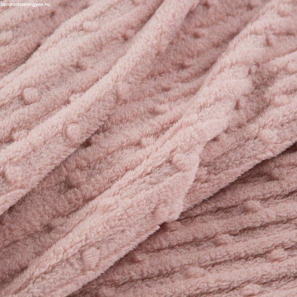 Lisa puha plüss karosszék takaró Púder rózsaszín 70x160 cm