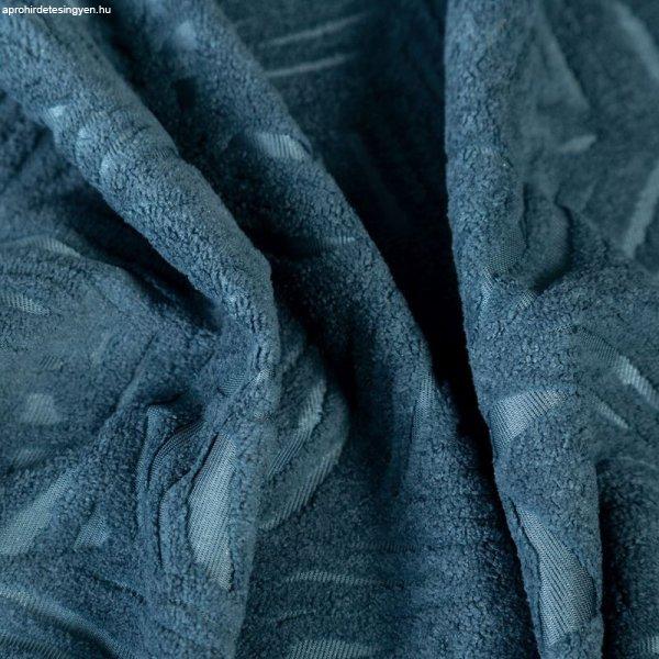 Octavia áttört levélmintás bársony kék függöny 140x250 cm