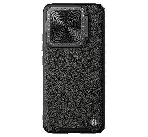 NILLKIN CAMSHIELD PROP LEATHER műanyag telefonvédő (ütésállóság, bőr
hatású hátlap, kameravédő, kitámasztó) FEKETE Xiaomi 14 5G