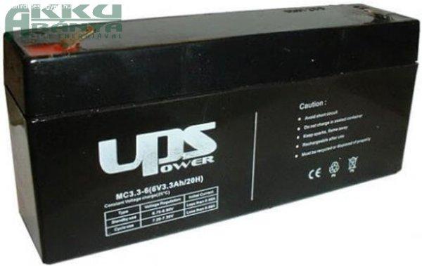UPS POWER 6V 3,3Ah akkumulátor MC3,3-6