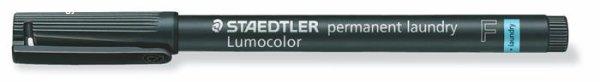 Textil jelölő alkoholos marker, 0,6 mm, kúpos, STAEDTLER "Lumocolor®
laundry 319 LM", fekete