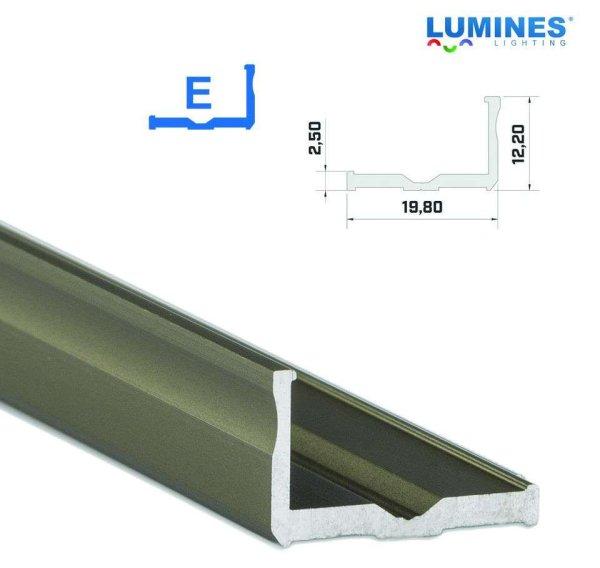 LED Alumínium Profil Széles L alakú [E] Bronz 2,02 méter