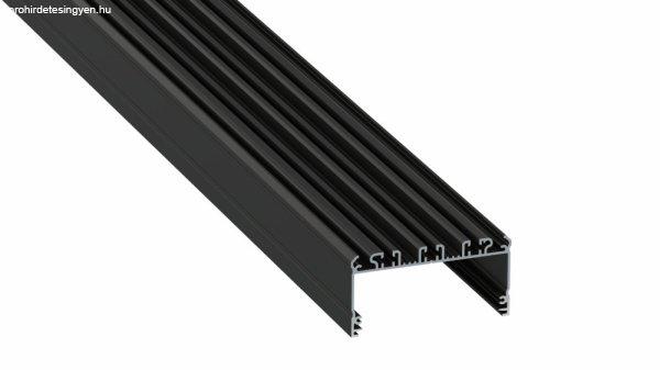 LED Alumínium Profil LARGO Fekete 2,02 méter