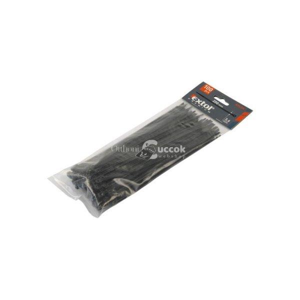 EXTOL PREMIUM kábelkötegelő 4,8×380mm 100db, fekete nylon; UV-, sav- és
lúgálló