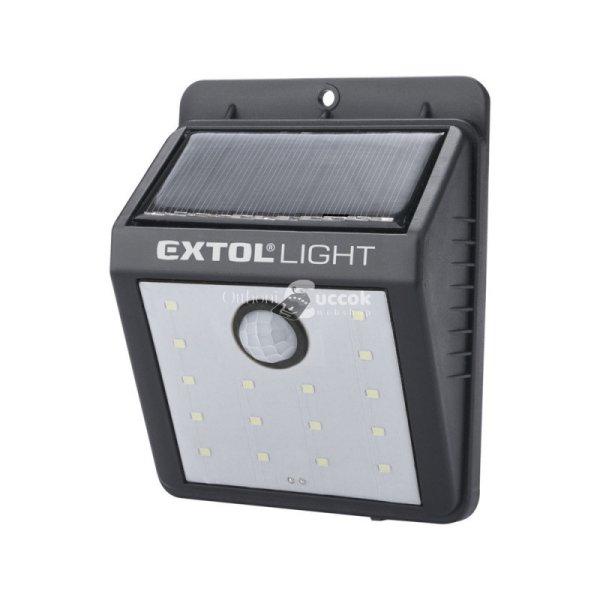 EXTOL LIGHT éjszakai készenléti LED lámpa, 0,4W, 16 LED; 120 Lm,
napelem+szenzor, Li-ion akkus, 1200 mAh, falra szerelhető