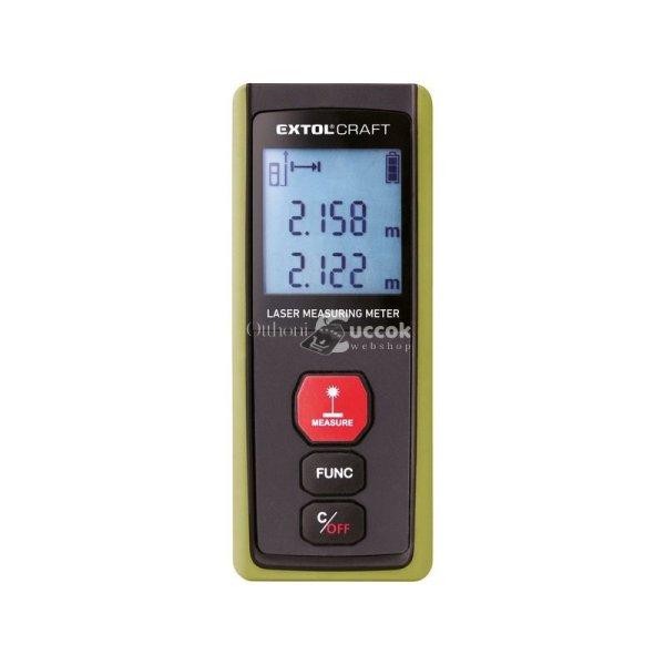 EXTOL CRAFT távolságmérő, digitális lézeres; mérési tartomány:
0,05-40m, pontosság: +/- 2 mm, 64 g