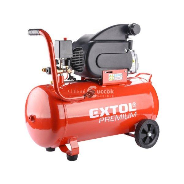 EXTOL PRMIUM olajos légkompresszor, 1800W, 50l tartály, 8 bar; 235 l/min