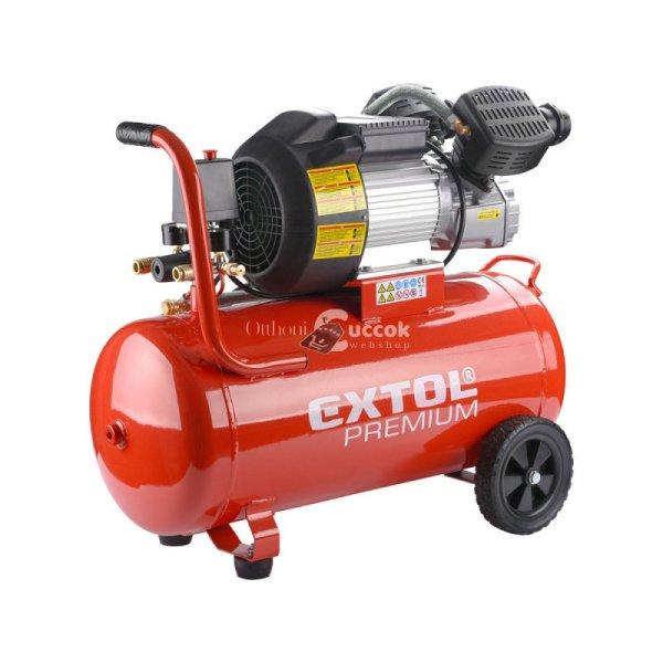 EXTOL PRMIUM olajos légkompresszor, 2200W, 50l tartály, 8 bar; 356 l/min