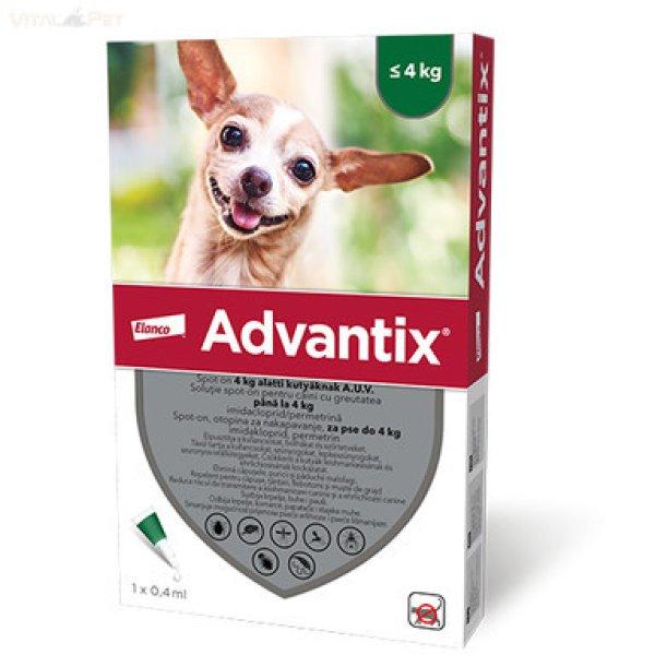 Advantix® 1 db spot on 4 kg alatti kutyáknak 1x0,4 ml