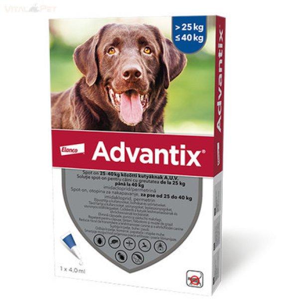 Advantix® 4 db spot on 25-40 kg közötti kutyáknak 4x4 ml