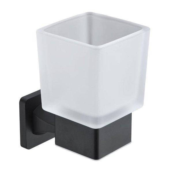 Welland Exclusive-Line fali tároló / fogkefe tartó - fekete / tejüveg
(39906-B)