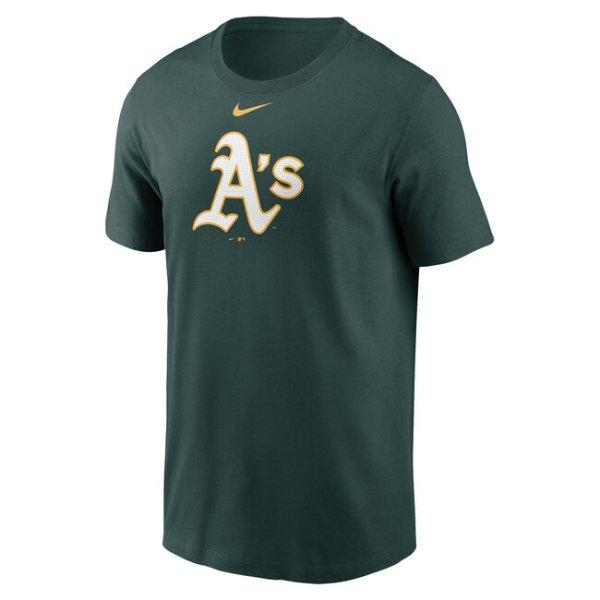 Nike T-shirt Men's Fuse Large Logo Cotton Tee Oakland Athletics pro green