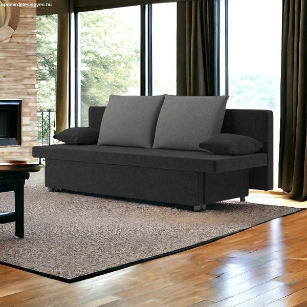 Aneto 2 kanapéágy, normál szövet, hab töltőanyag, szín - fekete / szürke
