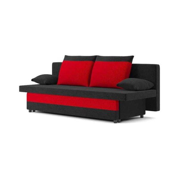Aneto kanapéágy, PRO szövet, bonell rugóval, szín - fekete / piros