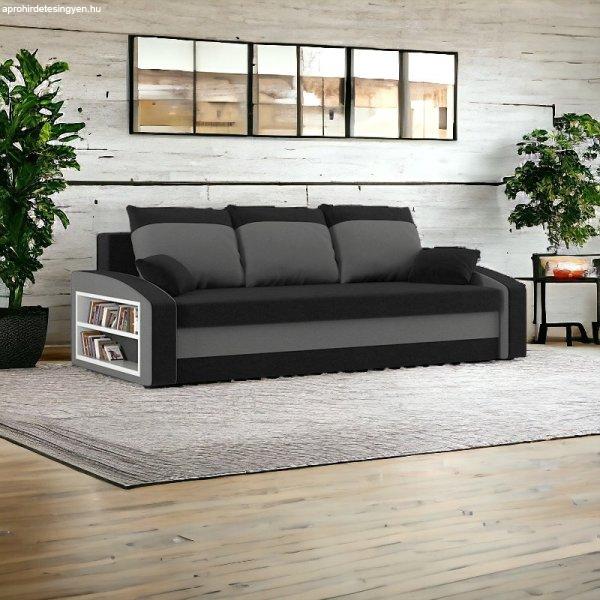 Monviso kanapéágy polccal, normál szövet, hab töltőanyag, bal oldali polc,
fekete / szürke