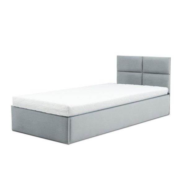 MONOS kárpitozott ágy, ágyneműtartóval, 90x200 cm, szín - világos
szürke, hab matraccal