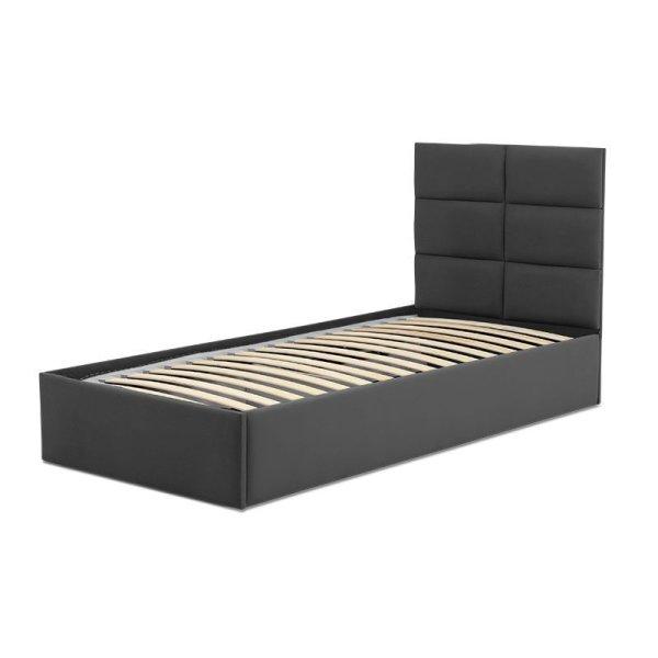 TORRES kárpitozott ágy, ágyneműtartóval, 90x200 cm, szín - sötétszürke,
matrac nélkül