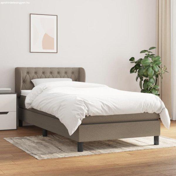 Tópszínű szövet rugós ágy matraccal 90 x 190 cm