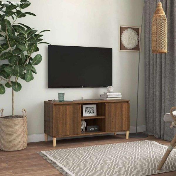 vidaXL barna tölgyszínű TV-szekrény tömör falábakkal 103,5x35x50 cm