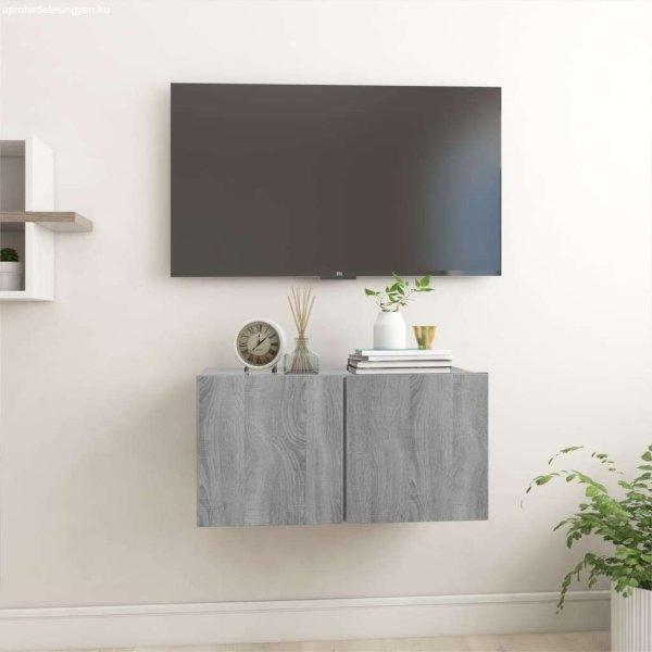 vidaXL szürke sonoma színű szerelt fa függő TV-szekrény 60x30x30 cm