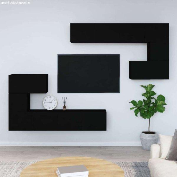 vidaXL fekete falra szerelhető szerelt fa TV-szekrény