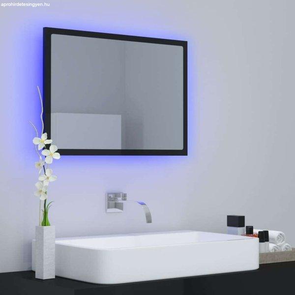 Magasfényű fekete forgácslap fürdőszobai tükör 60 x 8,5 x 37 cm
