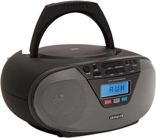 Aiwa BBTU-400BK Hordozható CD rádió, Bluetooth, USB bemenettel, órával és
ébresztőórával