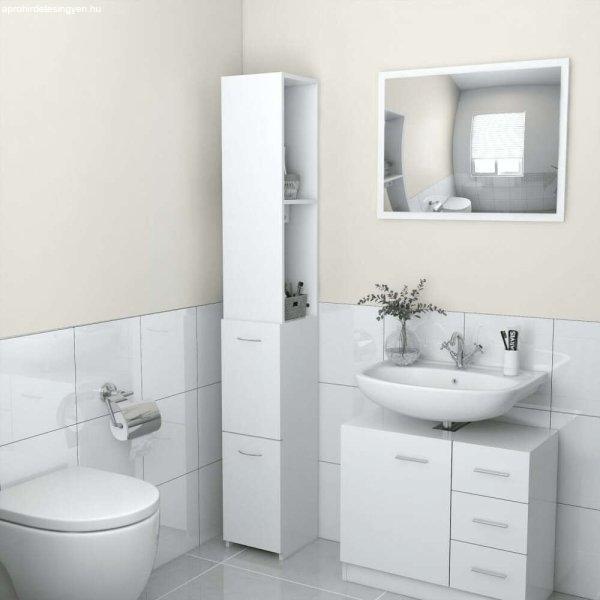 vidaXL fehér forgácslap fürdőszobaszekrény 25 x 25 x 170 cm
