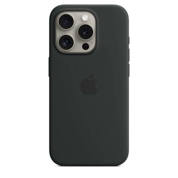Apple iPhone 15 Pro Szilikon Magsafe tok,Fekete