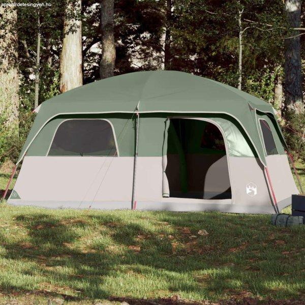 vidaXL 10 személyes zöld vízálló családi sátor
