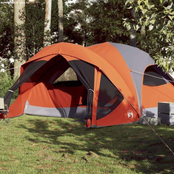 vidaXL 6 személyes szürke és narancssárga vízálló családi sátor