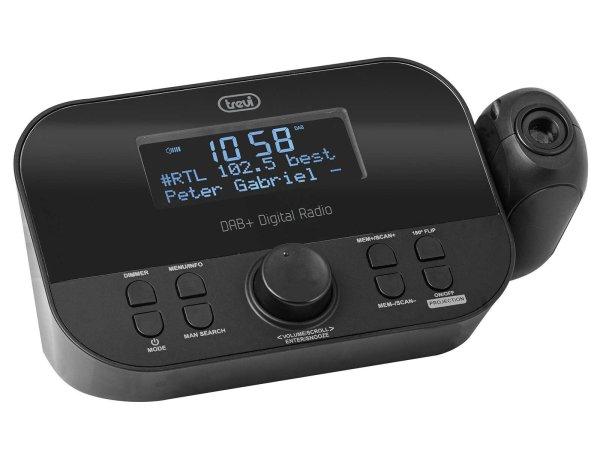 Trevi RC 85D8 DAB Digitális ébresztőórás rádió FM és DAB vevővel,
időkivetítővel